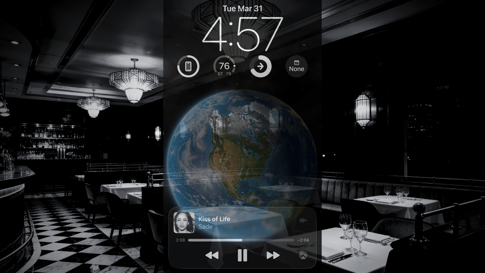 Looking inside an empty hotel restaurant 